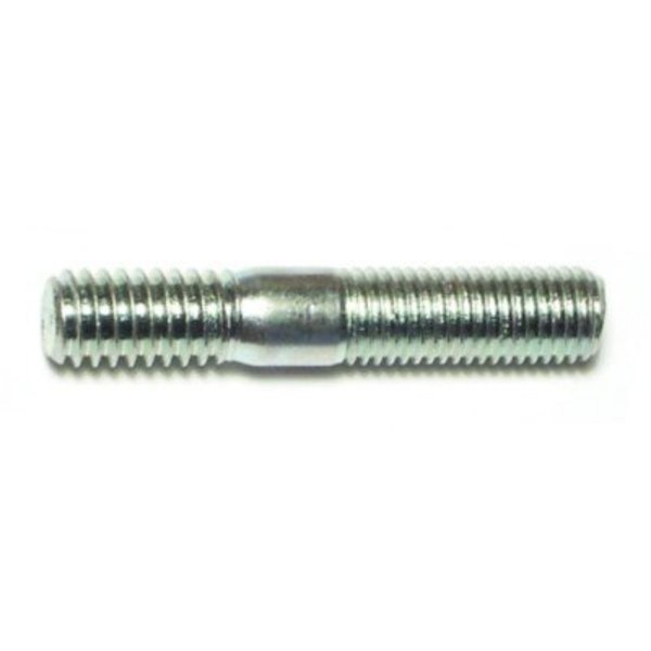Midwest Fastener Double-End Threaded Stud, 5/16"-18Thread to5/16"-24Thread, 1 3/4 in, Steel, Zinc Plated, 8 PK 73142